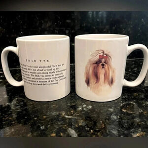 Set of 2 Ceramic Shih Tzu Coffee Mugs